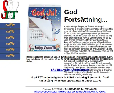 STT Svenljunga & Tranemo Tidning startsida 2002