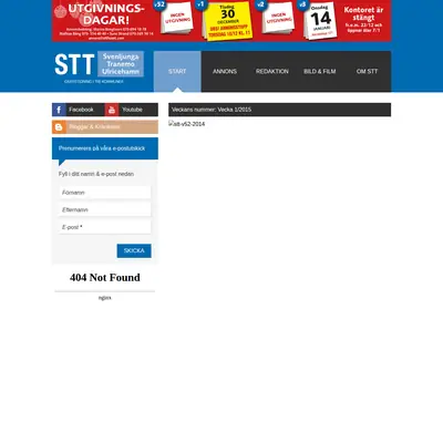 STT Svenljunga & Tranemo Tidning startsida 2015