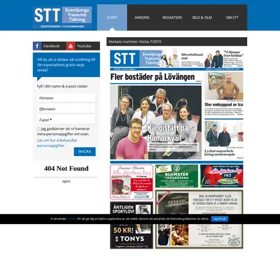STT Svenljunga & Tranemo Tidning startsida 2019