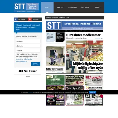 STT Svenljunga & Tranemo Tidning startsida 2020