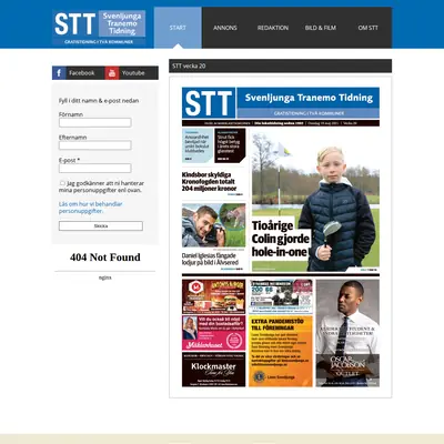 STT Svenljunga & Tranemo Tidning startsida 2021