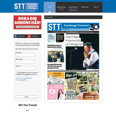 STT Svenljunga & Tranemo Tidning startsida 2022