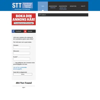 STT Svenljunga & Tranemo Tidning startsida 2025