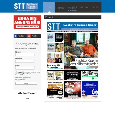 STT Svenljunga & Tranemo Tidning startsida 2026