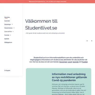 STUDENTLIV startsida 2022