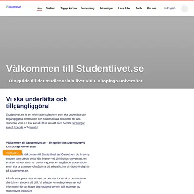 STUDENTLIV startsida 2024