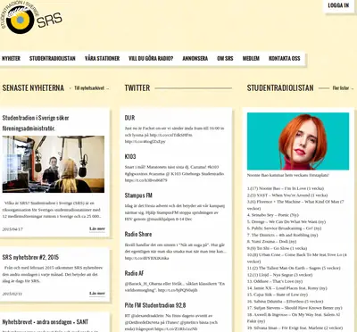 Pite FM studentradion Play startsida 2015