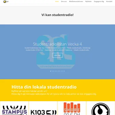 Pite FM studentradion Play startsida 2017
