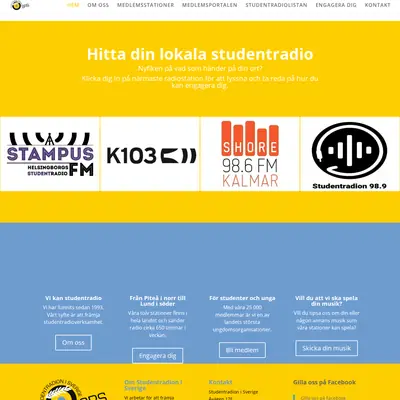 Pite FM studentradion Play startsida 2020