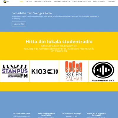 Pite FM studentradion Play startsida 2021