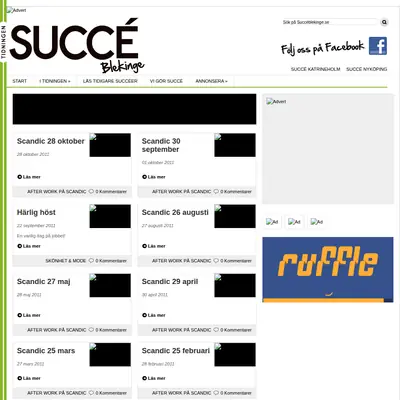 Succé Blekinge startsida 2011