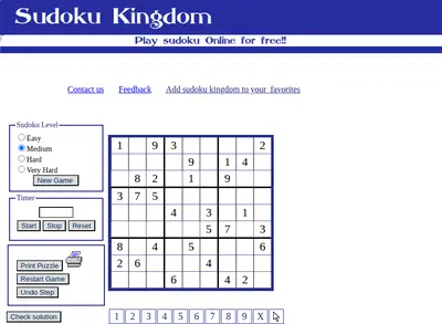 Sudoku King startsida 2006