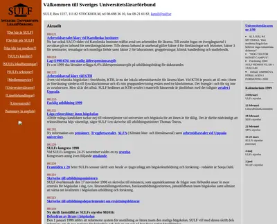 sulf.se startsida 1999