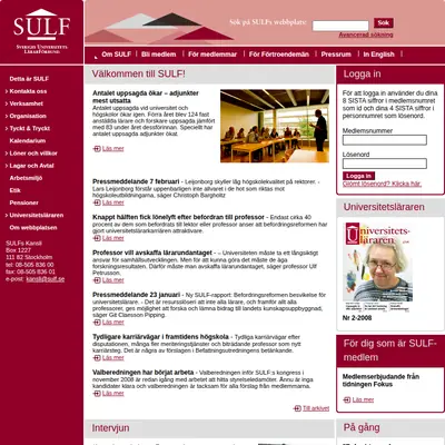 sulf.se startsida 2008