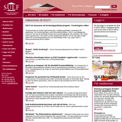 sulf.se startsida 2011