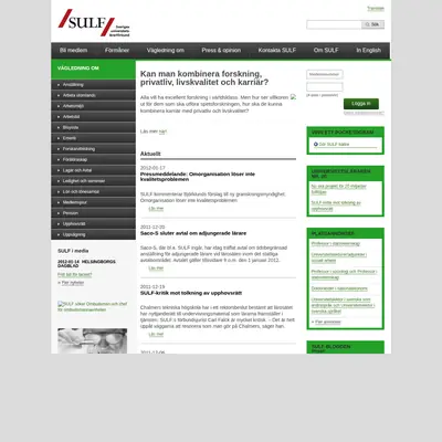 sulf.se startsida 2012