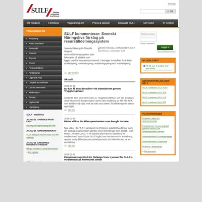 sulf.se startsida 2013