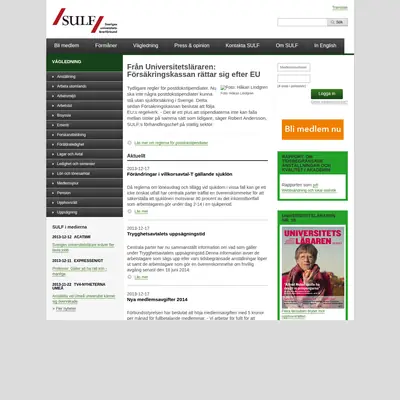 sulf.se startsida 2014