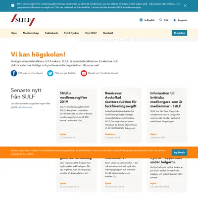 sulf.se startsida 2019