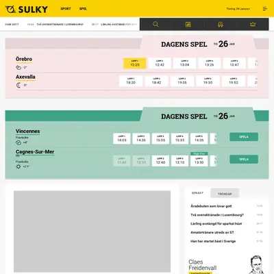 SULKYSPORT startsida 2021