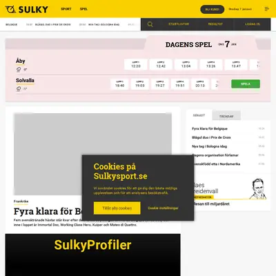 SULKYSPORT startsida 2026