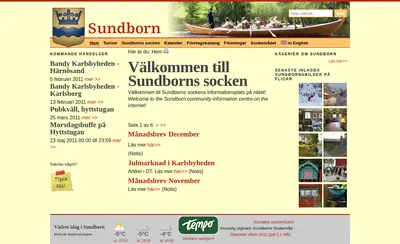 Sundborns Nytt startsida 2011