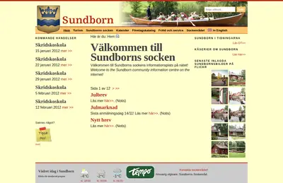 Sundborns Nytt startsida 2012