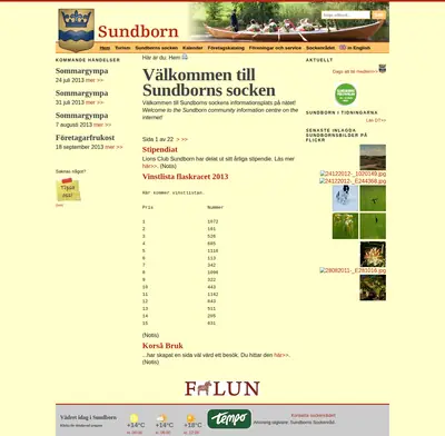 Sundborns Nytt startsida 2013