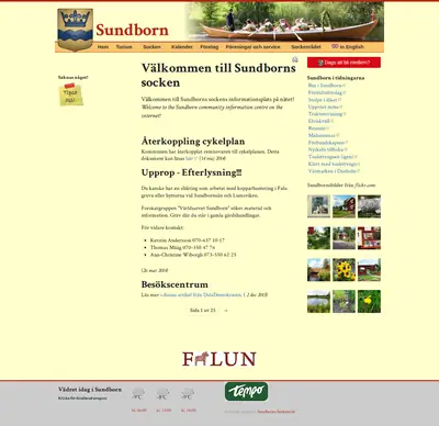 Sundborns Nytt startsida 2015