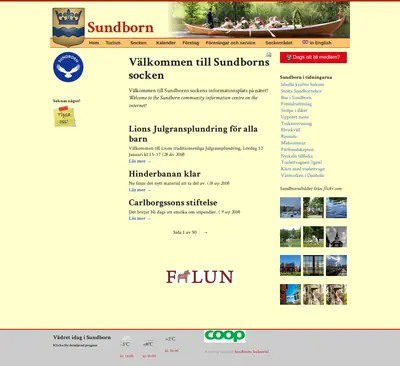 Sundborns Nytt startsida 2019