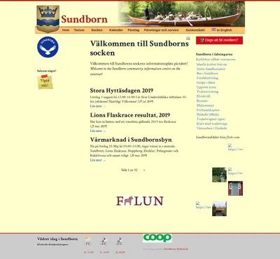 Sundborns Nytt startsida 2020