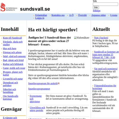www.sundsvall.nu startsida 2009