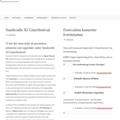Sundsvalls gitarr festival startsida 2022