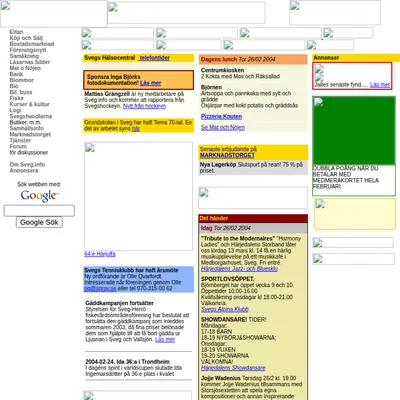 sveg.se startsida 2004