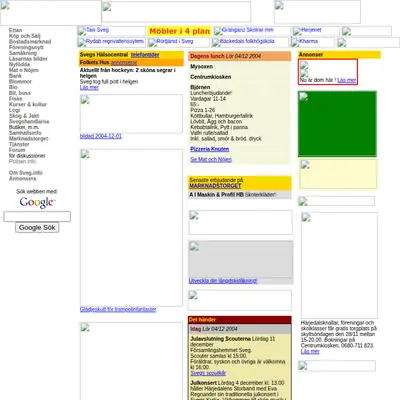 sveg.se startsida 2005