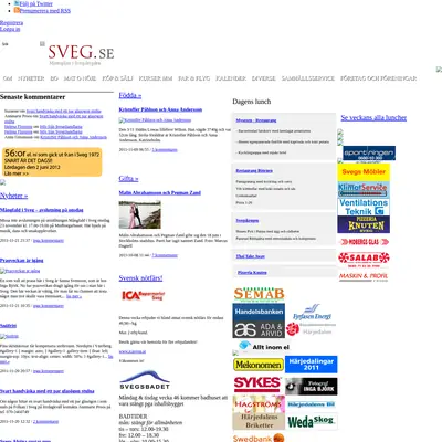 sveg.se startsida 2011
