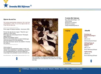 svenskablastjarnan.se startsida 2006