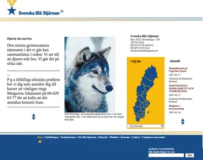 svenskablastjarnan.se startsida 2007