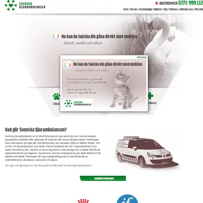 Svenska Djurambulansen Eldsjälar på väg startsida 2015