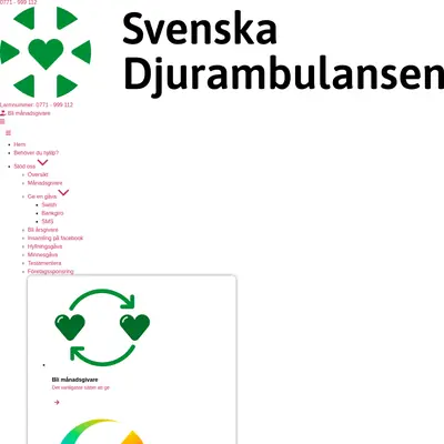 Svenska Djurambulansen Eldsjälar på väg startsida 2024