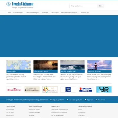 Svenska Gästhamnar startsida 2015