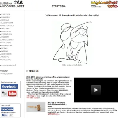 Svenska Aikidoförbundet, svenskaikido.se startsida 2014