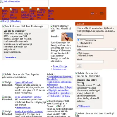 Svenska turistföreningens tidning Turist startsida 2005