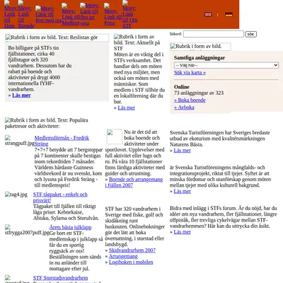 Svenska turistföreningens tidning Turist startsida 2007