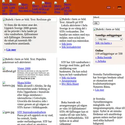 Svenska turistföreningens tidning Turist startsida 2008