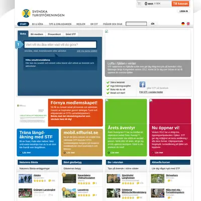 Svenska turistföreningens tidning Turist startsida 2012