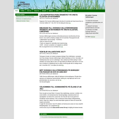 Svenska Vallbrev startsida 2018