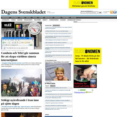 Dagens Svensk startsida 2018