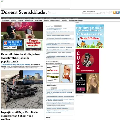 Dagens Svensk startsida 2020