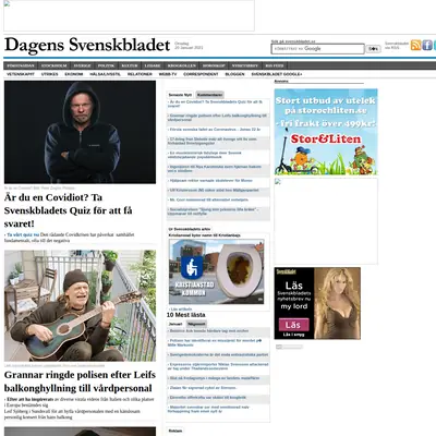 Dagens Svensk startsida 2021